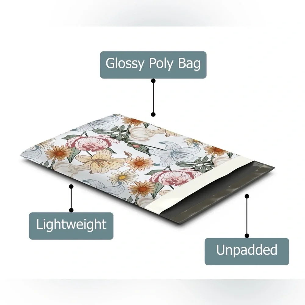 Set of 20 Floral Poly Mailers 10x13 Shipping Bags Boutique Seller Supplies New